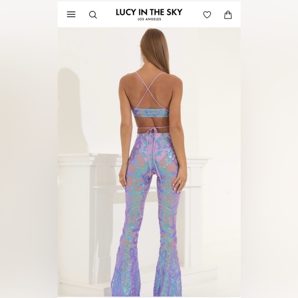 Lucy in the Sky Sequin Two Piece Set in Purple Iridescent - Picture 2 of 3